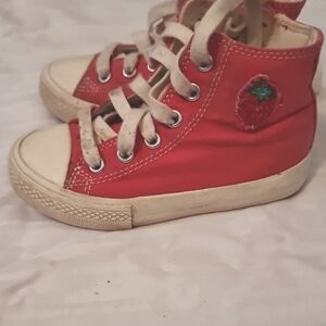 Next Direct Red and White High-Top Sneakers
